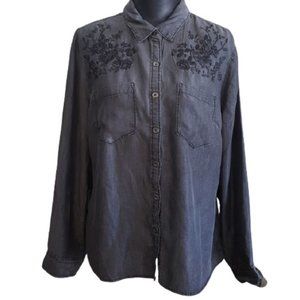 Jordache Vintage Button Down Tunic Shirt (XL)